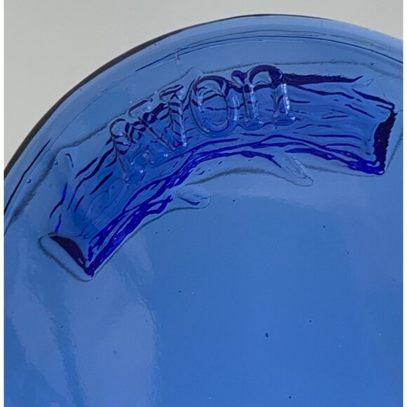 VTG Avon Blue Glass Mount Vernon George & Martha Washington Oval Plate 7400 - Picture 8 of 8